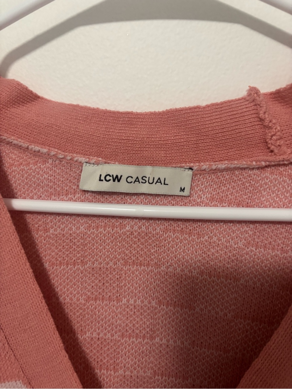 LCW casual pink checkered relaxed fit cropped cardigan - Picture 6 of 10